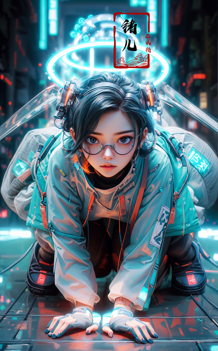 606247209521968575-728971544-CG masterpiece, 3D Chinese girl, angelic face, techno-cool style, dressed in cyberpunk mixed with Chinese style clothing, crouch.jpg